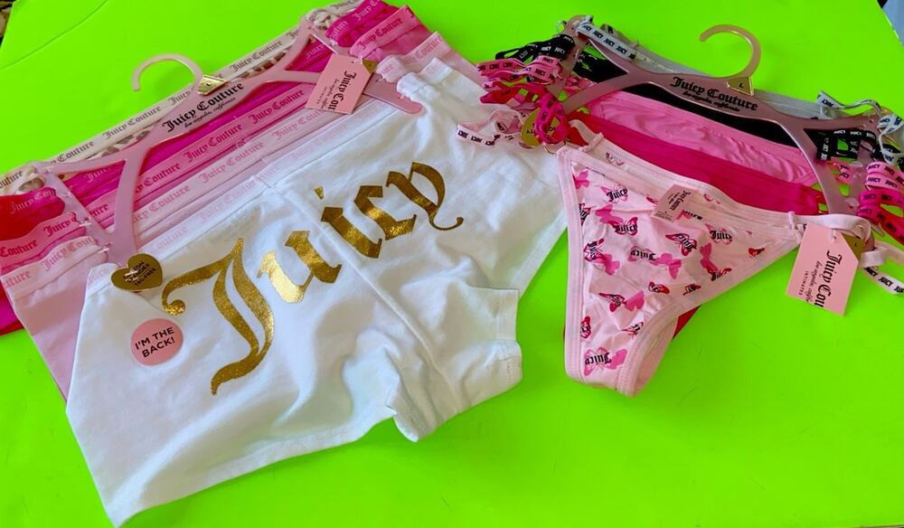 2 Sets !!! Juicy Couture 5 Pack Panties / Bikini & Boyshorts /Large/ MSRP $88